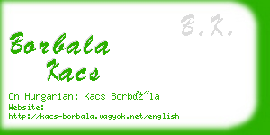 borbala kacs business card